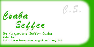 csaba seffer business card